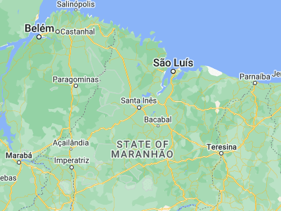 Map showing location of Pindaré Mirim (-3.60833, -45.34333)