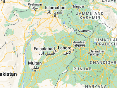 Map showing location of Pindi Bhattiān (31.89781, 73.27302)