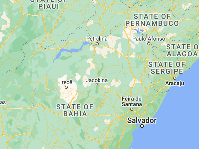 Map showing location of Pindobaçu (-10.74167, -40.36083)