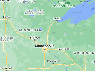Map showing location of Pine City (45.82607, -92.96854)
