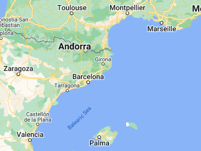 Map showing location of Pineda de Mar (41.62763, 2.6889)