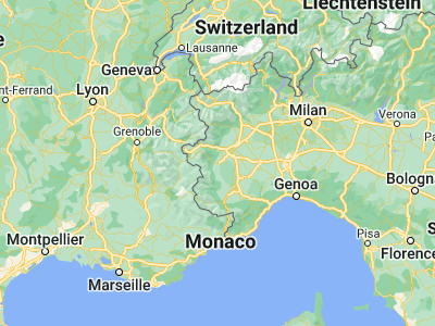 Map showing location of Pinerolo (44.88333, 7.35)
