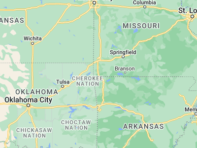 Map showing location of Pineville (36.59452, -94.3841)