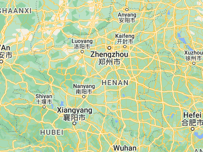 Map showing location of Pingdingshan (33.73847, 113.30119)
