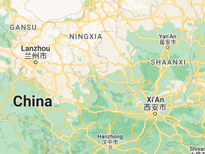 Map showing location of Pingliang (35.53917, 106.68611)