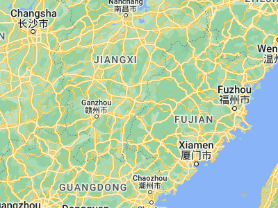 Map showing location of Pingshan (26.21815, 116.28326)