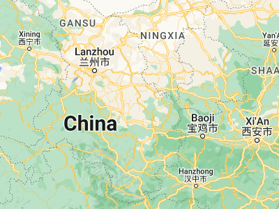Map showing location of Pingxiang (35.2079, 105.25058)