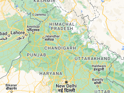 Map showing location of Pinjaur (30.7974, 76.91888)