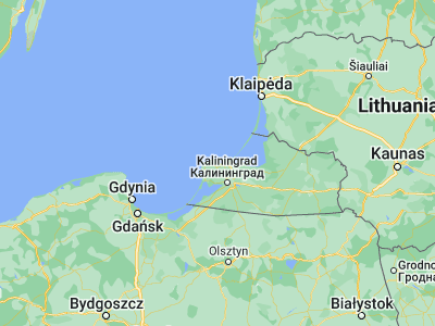 Map showing location of Pionerskiy (54.95083, 20.22748)
