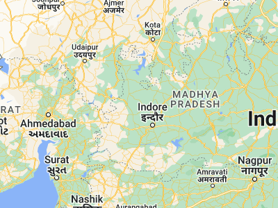Map showing location of Piploda (23.35, 75.43333)