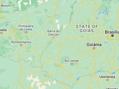 Map showing location of Piranhas (-16.42694, -51.82222)
