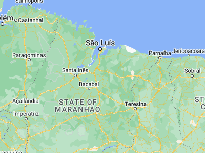 Map showing location of Pirapemas (-3.72667, -44.22333)