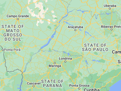 Map showing location of Pirapozinho (-22.27528, -51.5)
