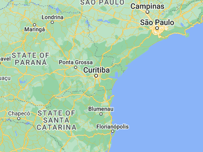 Map showing location of Piraquara (-25.44167, -49.06333)