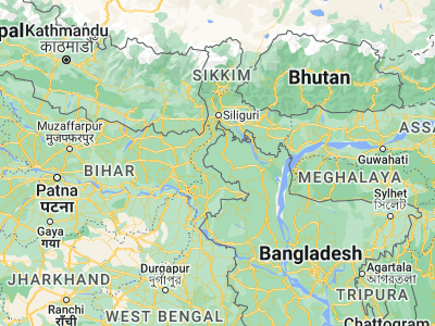 Map showing location of Pīrgaaj (25.8604, 88.3635)