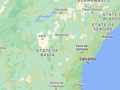 Map showing location of Piritiba (-11.73028, -40.55528)