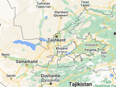 Map showing location of Piskent (40.89722, 69.35056)