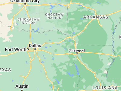 Map showing location of Pittsburg (32.9954, -94.96577)