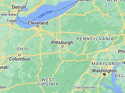 Map showing location of Pittsburgh (40.44062, -79.99589)