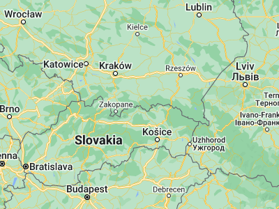 Map showing location of Piwniczna-Zdrój (49.44056, 20.71423)