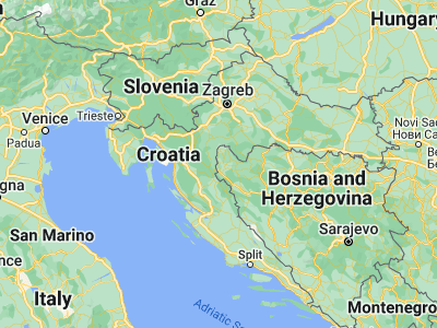 Map showing location of Pjanići (44.98568, 15.82304)