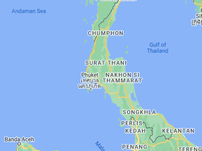 Map showing location of Plai Phraya (8.53278, 98.8637)