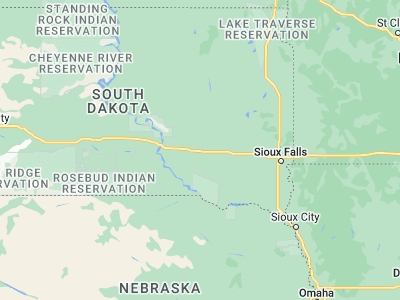 Map showing location of Plankinton (43.71555, -98.48509)