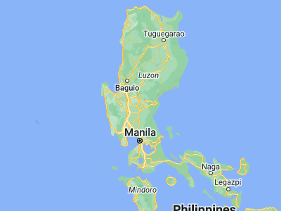 Map showing location of Plaridel (15.65, 121)