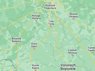 Map showing location of Plavsk (53.70944, 37.29194)