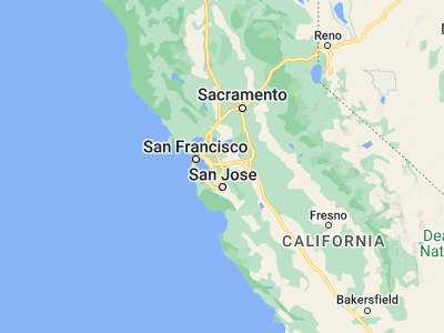 Map showing location of Pleasanton (37.66243, -121.87468)