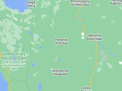 Map showing location of Plesetsk (62.70804, 40.29159)