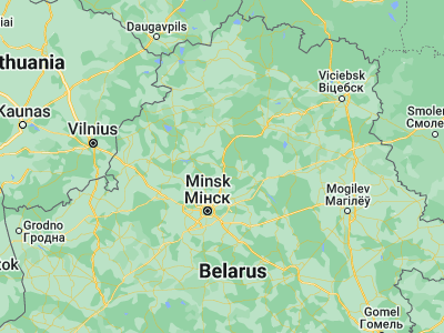Map showing location of Plyeshchanitsy (54.4235, 27.8301)