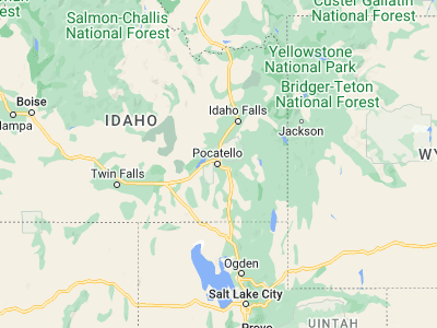Map showing location of Pocatello (42.8713, -112.44553)