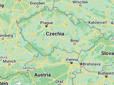 Map showing location of Počátky (49.2602, 15.24022)