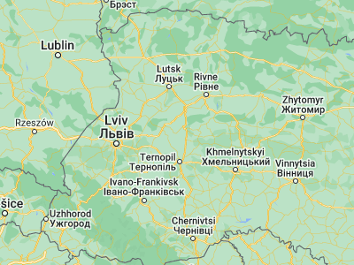 Map showing location of Pochayiv (50.00508, 25.51183)