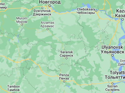 Map showing location of Pochinki (54.69875, 44.86678)