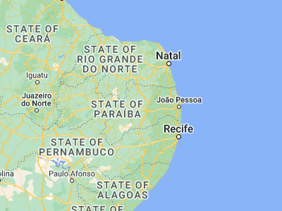 Map showing location of Pocinhos (-7.07667, -36.06111)