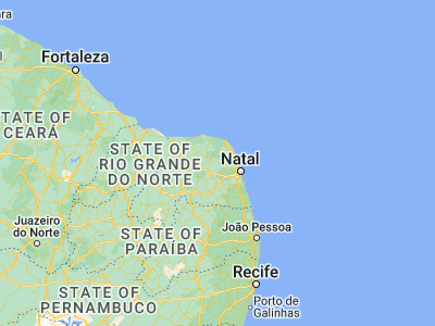 Map showing location of Poço Branco (-5.62278, -35.66278)