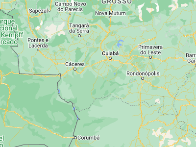Map showing location of Poconé (-16.25667, -56.62278)