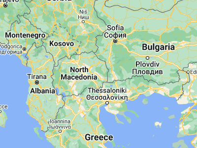 Map showing location of Podareš (41.61389, 22.54222)