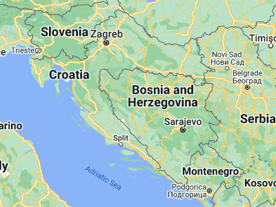 Map showing location of Podbrdo (44.44189, 17.01495)