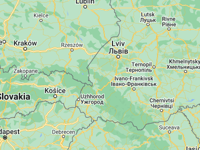 Map showing location of Podbuzh (49.33483, 23.24887)
