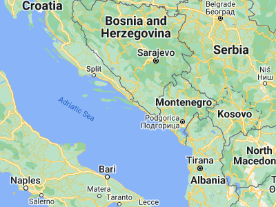 Map showing location of Podgora (42.84861, 17.83639)
