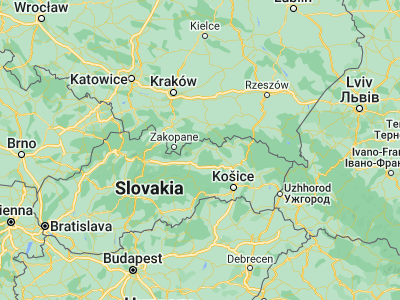 Map showing location of Podolínec (49.25869, 20.536)