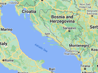 Map showing location of Podstrana (43.48333, 16.58333)