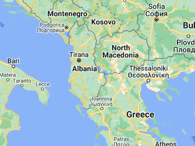 Map showing location of Pogradec (40.9025, 20.6525)