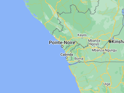 Map showing location of Pointe-Noire (-4.77609, 11.86352)