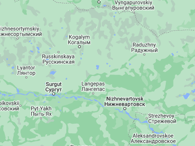 Map showing location of Pokachi (61.71982, 75.36827)