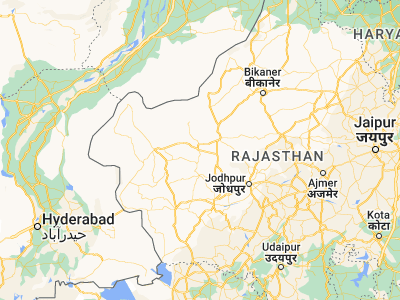 Map showing location of Pokaran (26.92007, 71.91631)