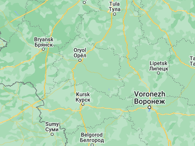 Map showing location of Pokrovskoye (52.60968, 36.87124)